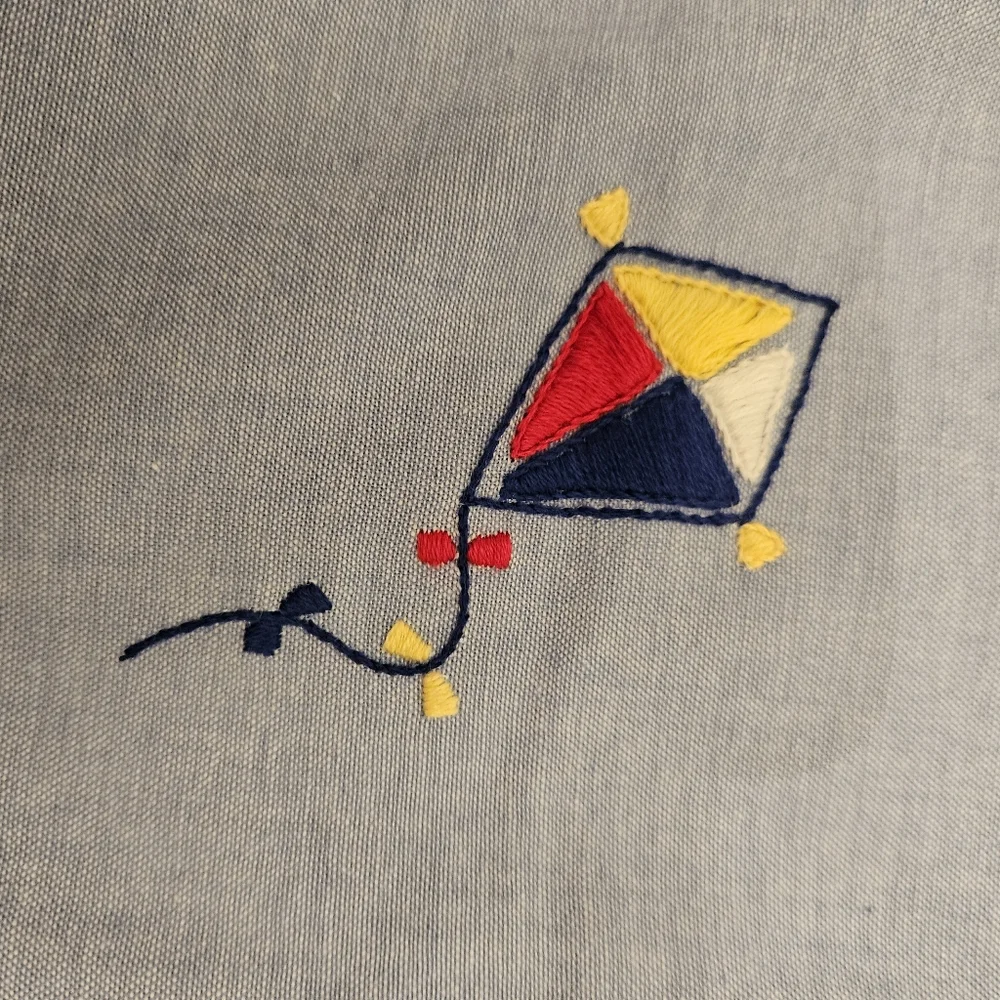 NWT Strasburg Chambray Dress with Kite Embroidery Sz 6Y